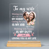 To My Wife Missing You Is My Hobby Photo Personalized LED Night Light Acrylic LED Lamp