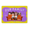 Purple And Yellow Couple Kids Dogs Cats Personalized Doormat