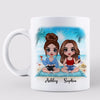 Summer Doll Besties Sitting On The Beach Personalized Mug
