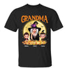 Yellow Moon Halloween Granda Witch And Kids Personalized Shirt