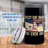 Best Cat Dad Ever Nation Flag Tumbler - 4 In 1 Can Cooler Holds All Can And Bottles - Christmas Gift For Cat Dad