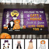 Welcome To Cats House Halloween Personalized Doormat