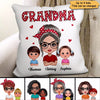 Polka Dot Pattern Grandma And Grandkids Personalized Pillow (Insert Included)