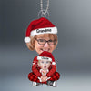 Grandma & Grandkid Custom Face Photo Christmas Gift For Granddaughter Grandson Personalized Acrylic Ornament