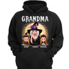 Grandma Mom Witch With GrandKids Halloween Personalized Shirt (Dark Color Shirt)