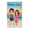 Summer Doll Couple Personalized Beach Towel