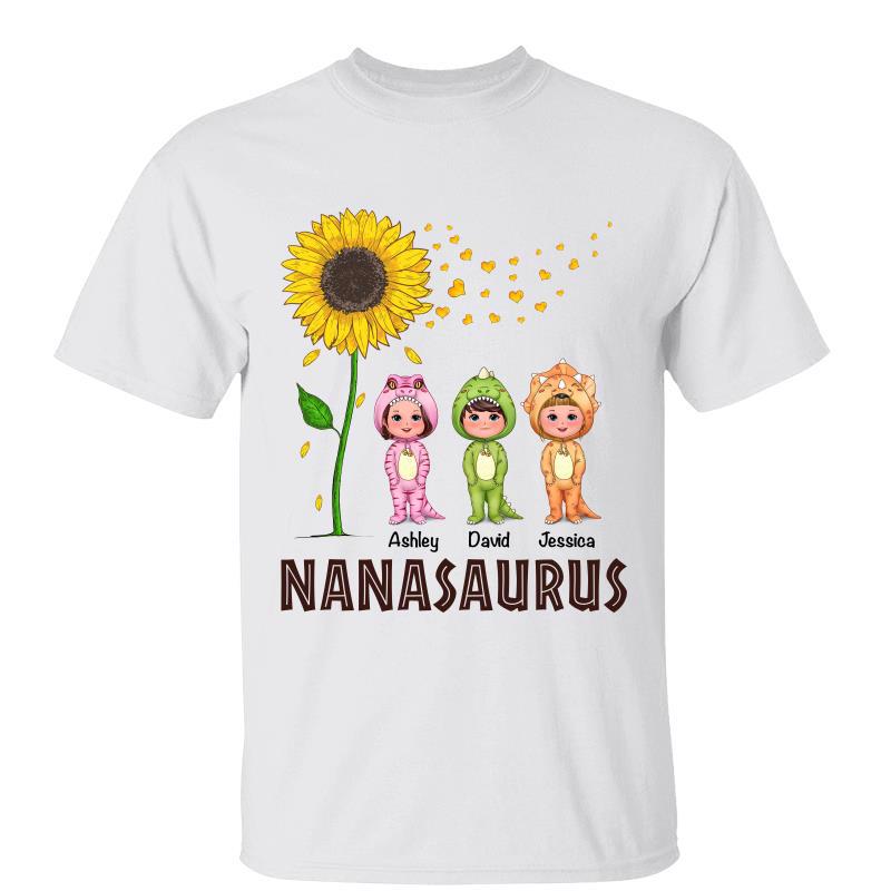 Cute Dinosaur Costume Kid Sunflower Personalized Shirt