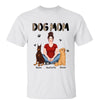 Dog Mom Pattern Pretty Woman Sitting With Cute Sitting Dog Personalized Shirt