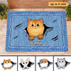 Jeans Hole Cats Personalized Doormat