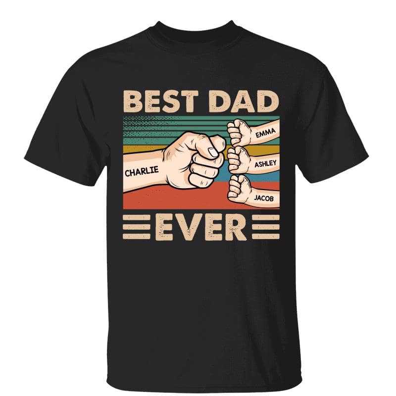 Discover Best Dad Ever Fist Bump Skin Tones Personalized Shirt