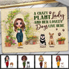 Crazy Plant Lady Dog Mom Gardening Gift Personalized Doormat