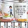 Thank You Dog Dad Doll Style & Walking Dog Personalized Mug