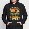 Best Buckin‘ Dad Grandpa Retro Personalized Hoodie Sweatshirt