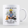 Real Man Sitting & Fluffy Cat Bond Can‘t Be Broken Personalized Mug