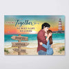 Kissing Couple At Beach Summer Personalized Horizontal Poster