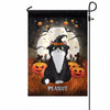 Halloween Night Fluffy Cats Sitting Personalized Garden Flag