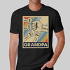 Dad Grandpa Fist Bump Retro Frame Personalized Shirt