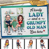 Lovely Lady Grumpy Old Man Couple Housewarming Gift Personalized Doormat