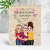 Hugging Mother Daughter Flower Heart Personalized Vertical Rectangle Wooden Plaque