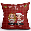 Doll Couple Sitting Together Since Christmas Personalized Pillow (Insert Included)