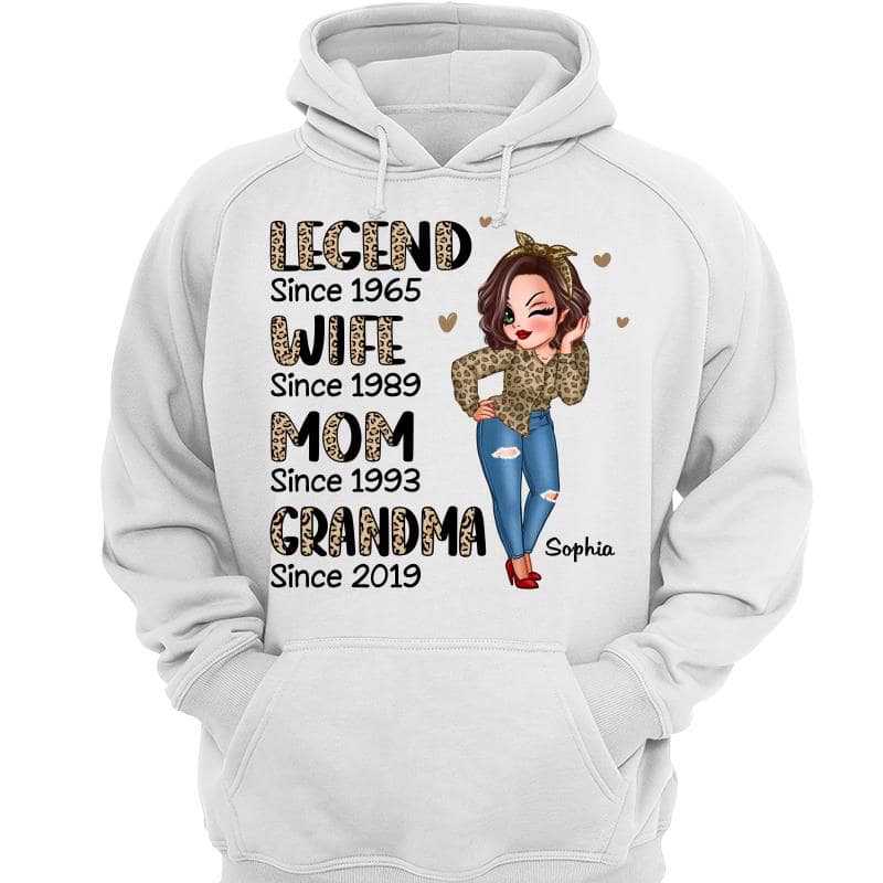 Half Leopard Sassy Legend Wife Mom Grandma Personalized Shirt
