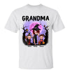 Pretty Halloween Grandma Purple Moon Tree Personalized Shirt