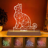 Cat Shape Polygon Personalized Custom Shape Acrylic Plaque With LED Night Light