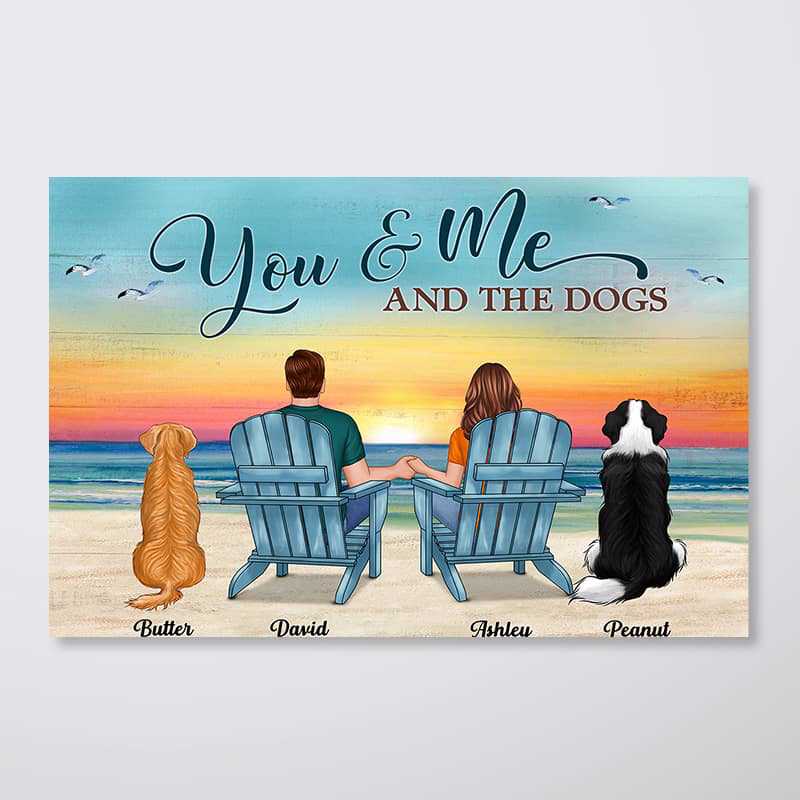 You Me And The Dog Beach Landscape Personalized Horizontal Poster ...