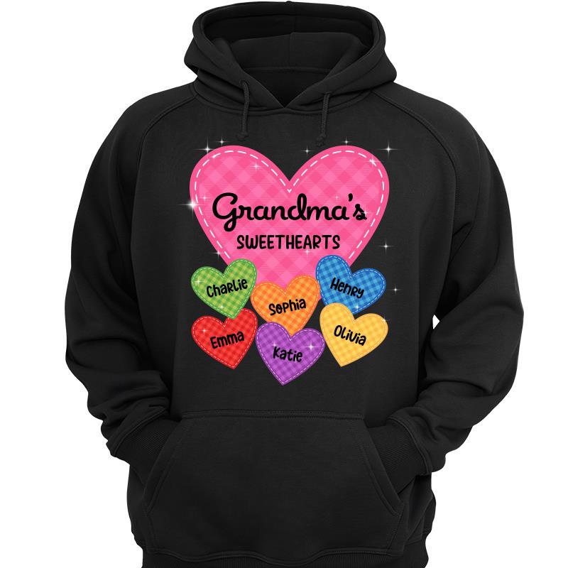 Checkered Pattern Grandma Sweethearts Personalized Shirt