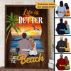 Life Is Better At Beach Couple Personalized Vertical Poster