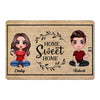 Doll Couple Wreath Personalized Doormat