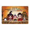 Halloween Doll Family Welcome Personalized Doormat