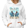 Back View Couple Sitting Beach Landscape Personalized Shirt