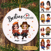 Fall Season Besties Forever Pretty Doll Girls Personalized Circle Ornament