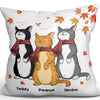 Fall Season Standing Cats Personalized Pillow (Insert Included)