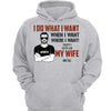 I Do What I Want Black & White Man Personalized Hoodie Sweatshirt