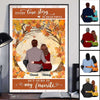 Fall Season Couple Sitting My Favorite Place Personalized Vertical Poster