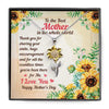 To The Best Mother In The World Sunflower Pendant Necklace
