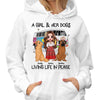 Hippie Girl & Cute Sitting Dog Living Life In Peace Personalized Shirt