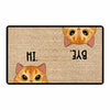 Hi Bye Half Face Cats Personalized Doormat