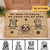 Dogs Outline Bone Personalized Doormat