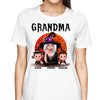 Halloween Moon Grandma Mom Witch With GrandKids Personalized Shirt