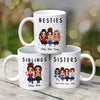 Friends Sisters Besties Sitting Doll Personalized Mug