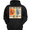 Best Dog Dad Ever Retro Simple Outline Personalized Hoodie Sweatshirt