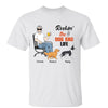 Rockin‘ The Dog Dad Life Man Sitting & Walking Dog Personalized Shirt