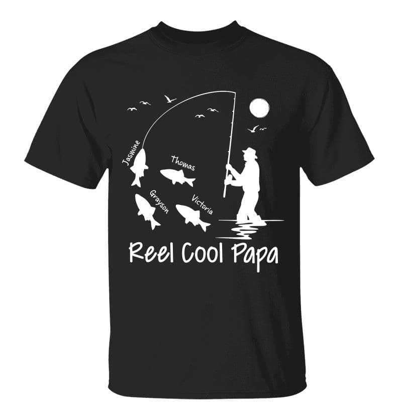 Reel Cool Papa And Kids Personalized Shirt