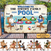 Welcome To Family Pool Sign Summer Personalized Metal Sign