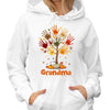 Fall Season Grandma Kid Hands On Tree Personalized Shirt