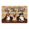 Guests Must Be Approved By Cute Peeking Dog Personalized Doormat