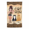 Cat Mom Leopard Pretty Woman Personalized Beach Towel